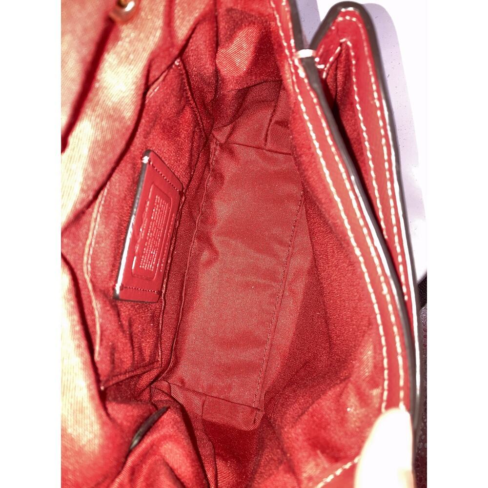 COACH F37833 SMALL RED PATTON LEATHER CROSSBODY BAG - Picture 14 of 16